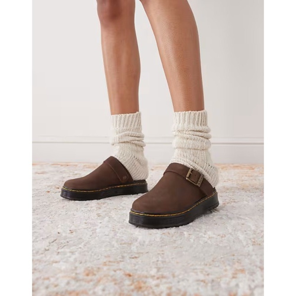 Mens Size 12 Dr. Martens Mules Brookline Adjustable Side Buckle Suede Brown